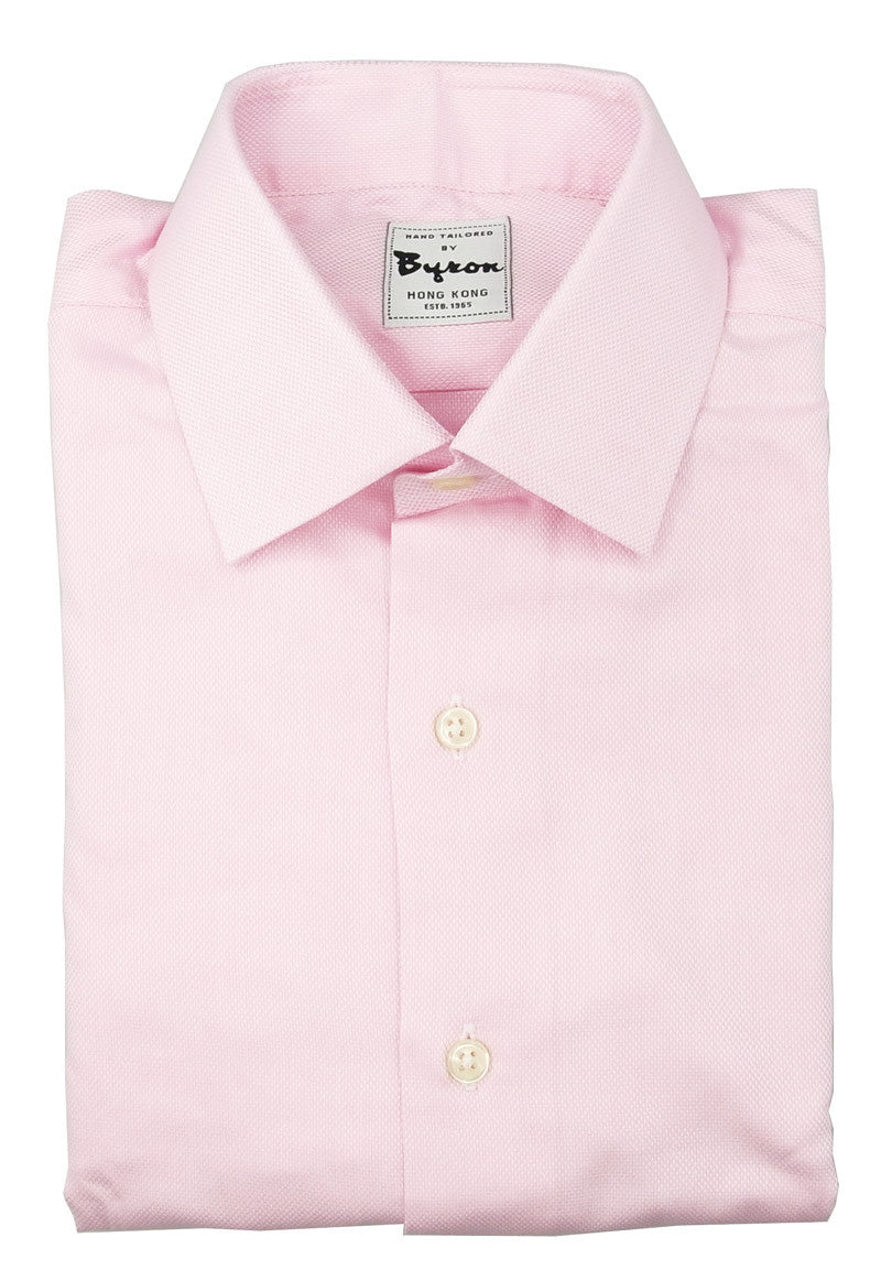 100% Cotton Pink Shirt Forward Point Collar 2 Button Cuff