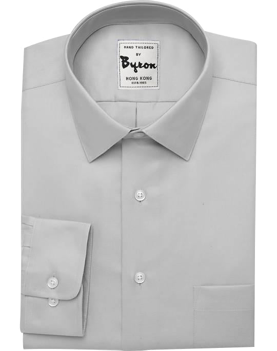 Light Grey Shirt, Forward Point Collar, Rounded Cuff