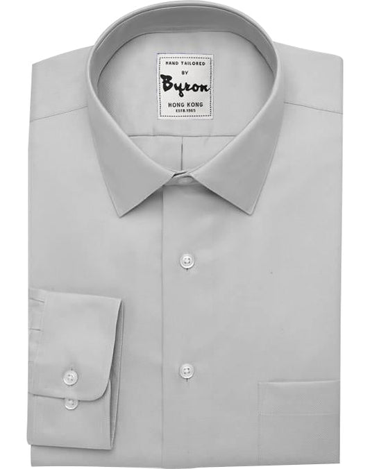 Light Grey Shirt, Forward Point Collar, Rounded Cuff