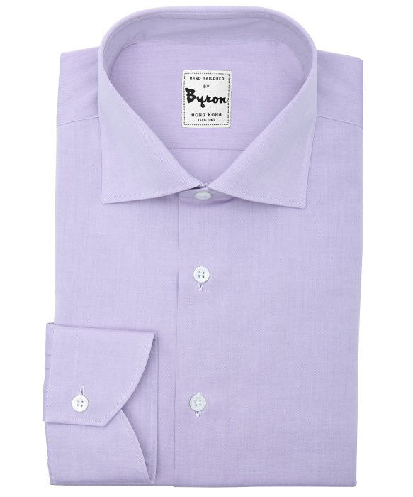 Lilac Solid Shirt Medium Spread Collar Rounded Cuff