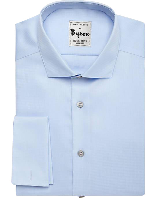Lt Blue Solid Shirt, English Spread Collar, French Cuff