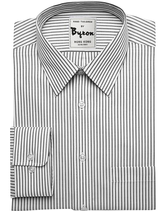 White and Dk Grey Striped Shirt